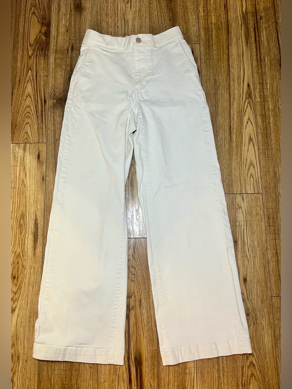 Oak + Fort High Waisted Wide Leg Pants Cream White Off White - Size XS